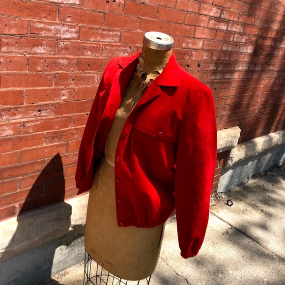 Vintage red suede jacket - Picture 1 of 4